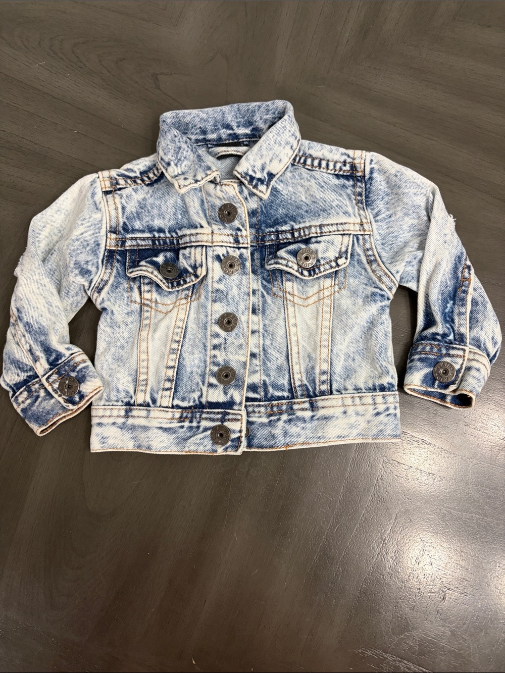 Kids Acid-Wash Blue Denim Jacket